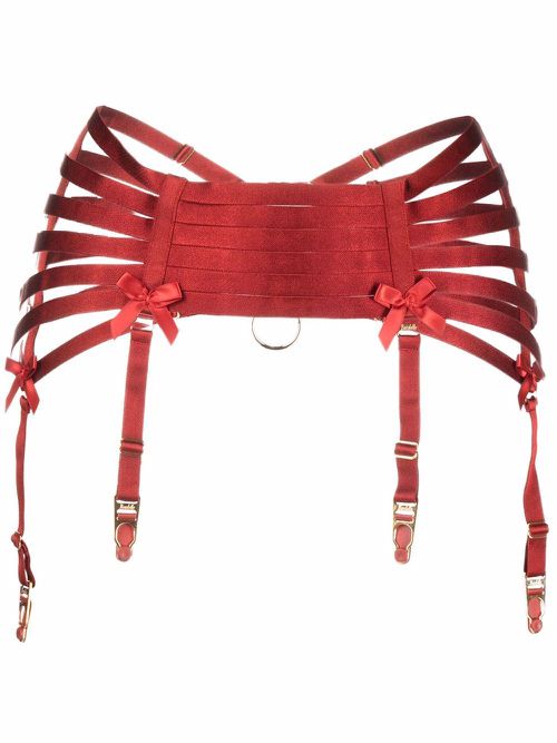 Webbed suspender belt - Red