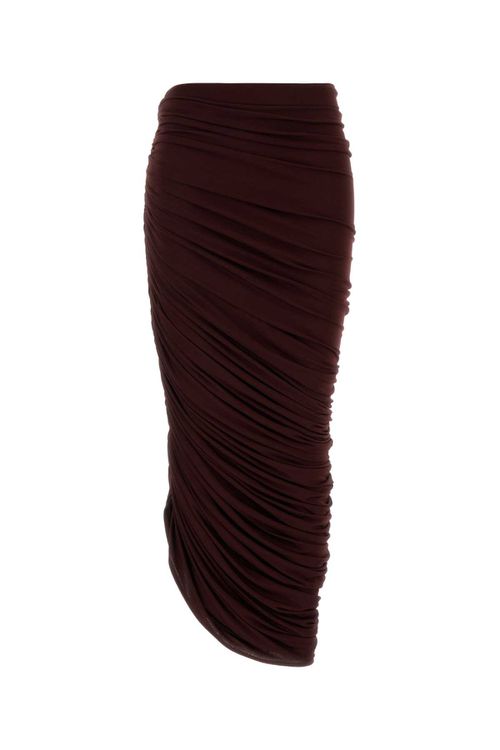 Burgundy Stretch Viscose Blend Skirt