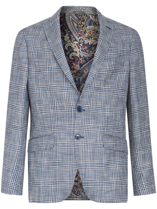 Checked houndstooth blazer - Blue