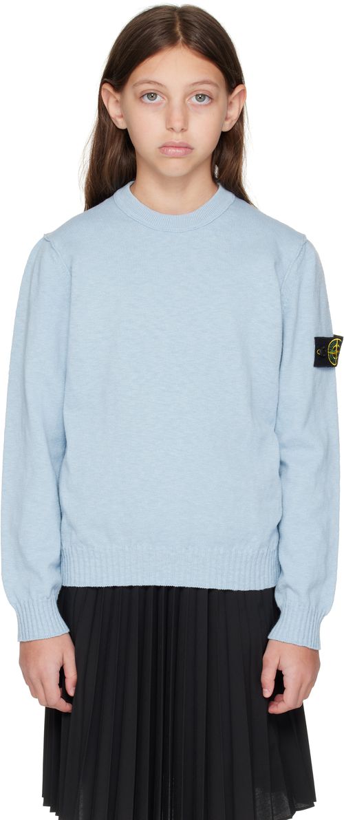 Stone Island Junior Kids Blue Crewneck Sweater