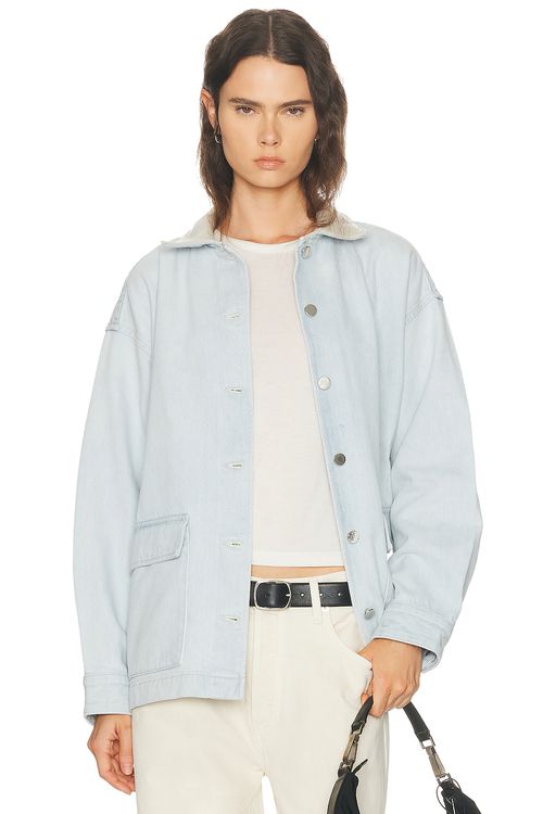 AGOLDE X Maria McManus Oversized Field Jacket in Washed Pale Indigo - Blue. L also in M