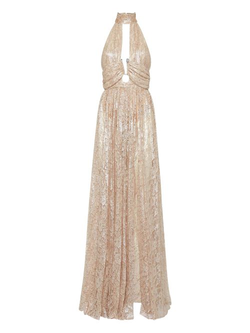 Philipp Plein lace piercing maxi dress - Neutrals