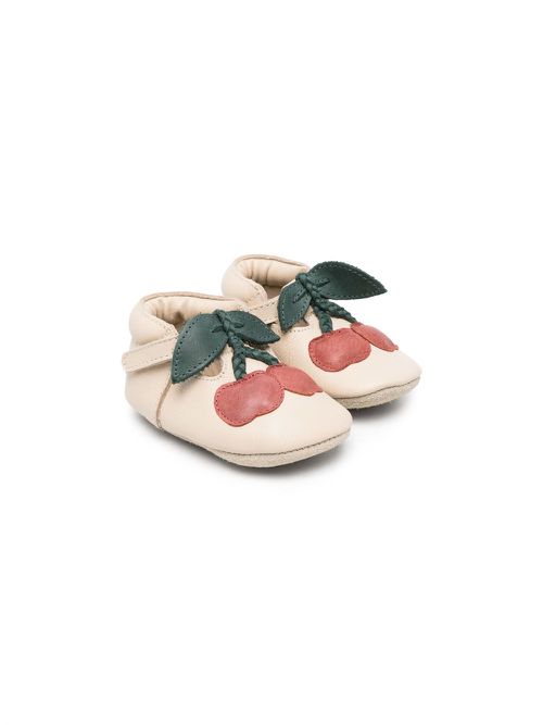 Cherry-patch crib shoes - Neutrals
