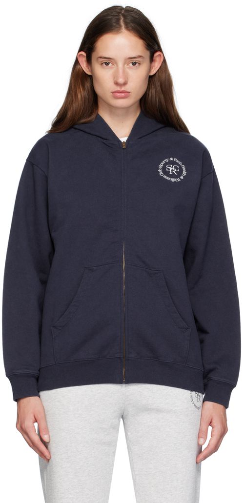 Sporty & Rich Navy SRHWC Zip Hoodie