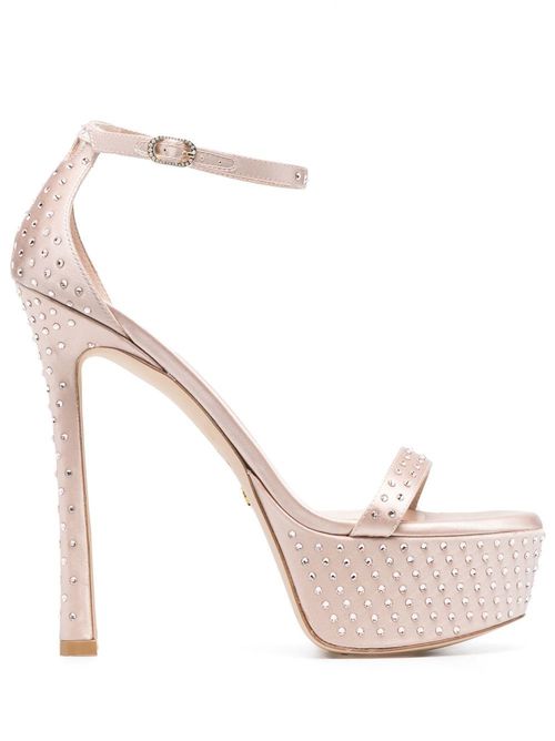 150mm rhinestone platform sandals - Pink