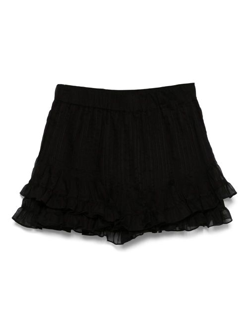 Pleated cotton shorts - Black