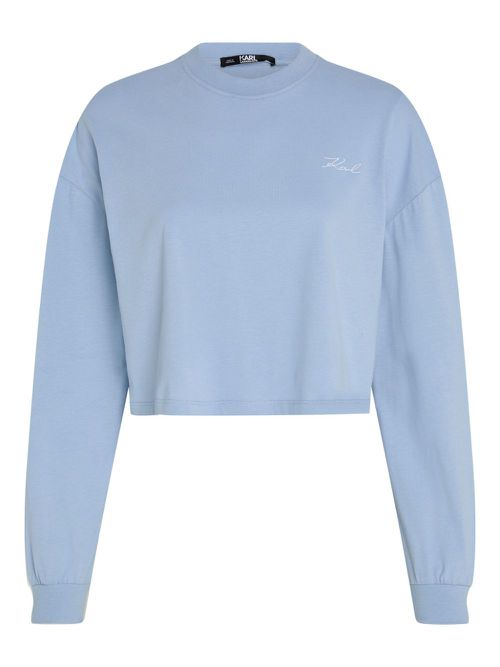 Logo-embroidered organic-cotton top - Blue