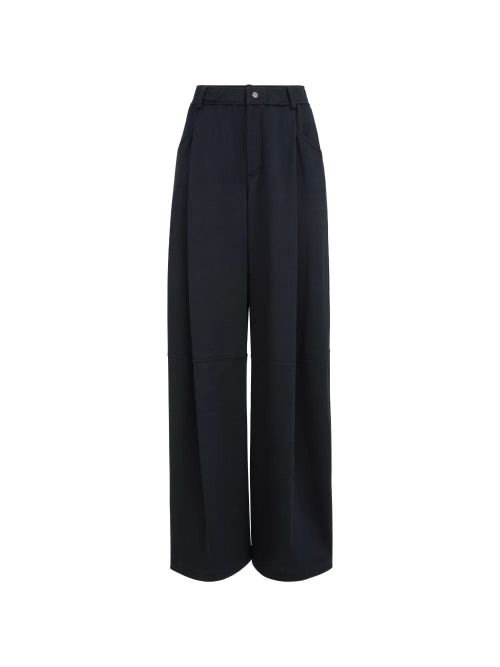 Cotton-Silk Interlock Trousers — Black