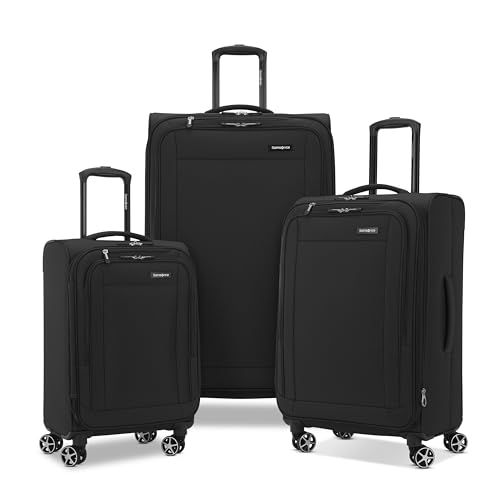 Samsonite Saire LTE Softside Expandable Luggage with Spinners | Black | 3PC 