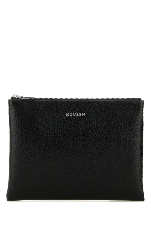 Black leather pouch