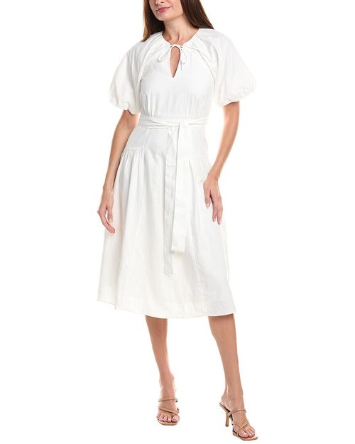 Alice Linen-Blend Puff Sleeve Dress