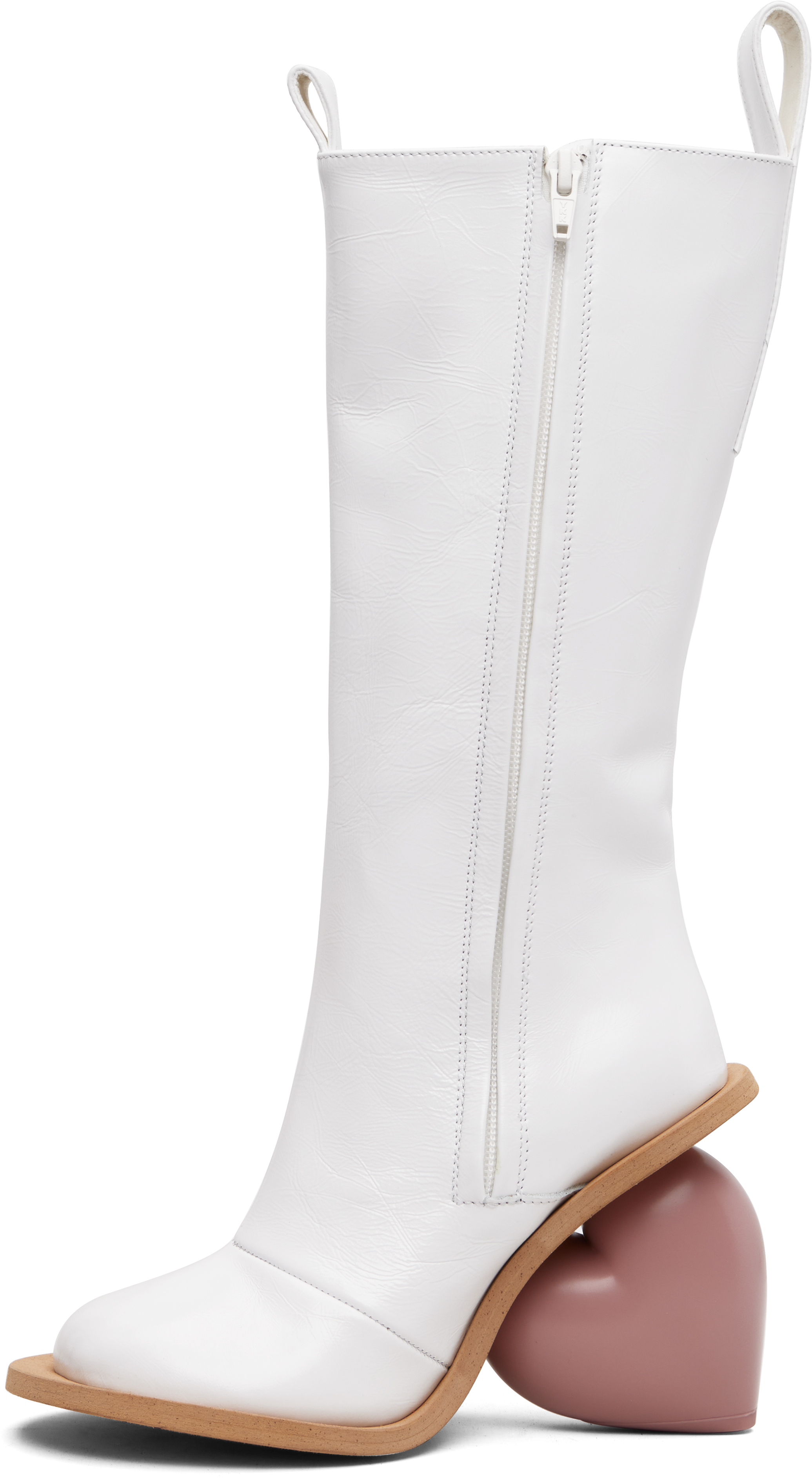 White & Pink Love Tall Boots