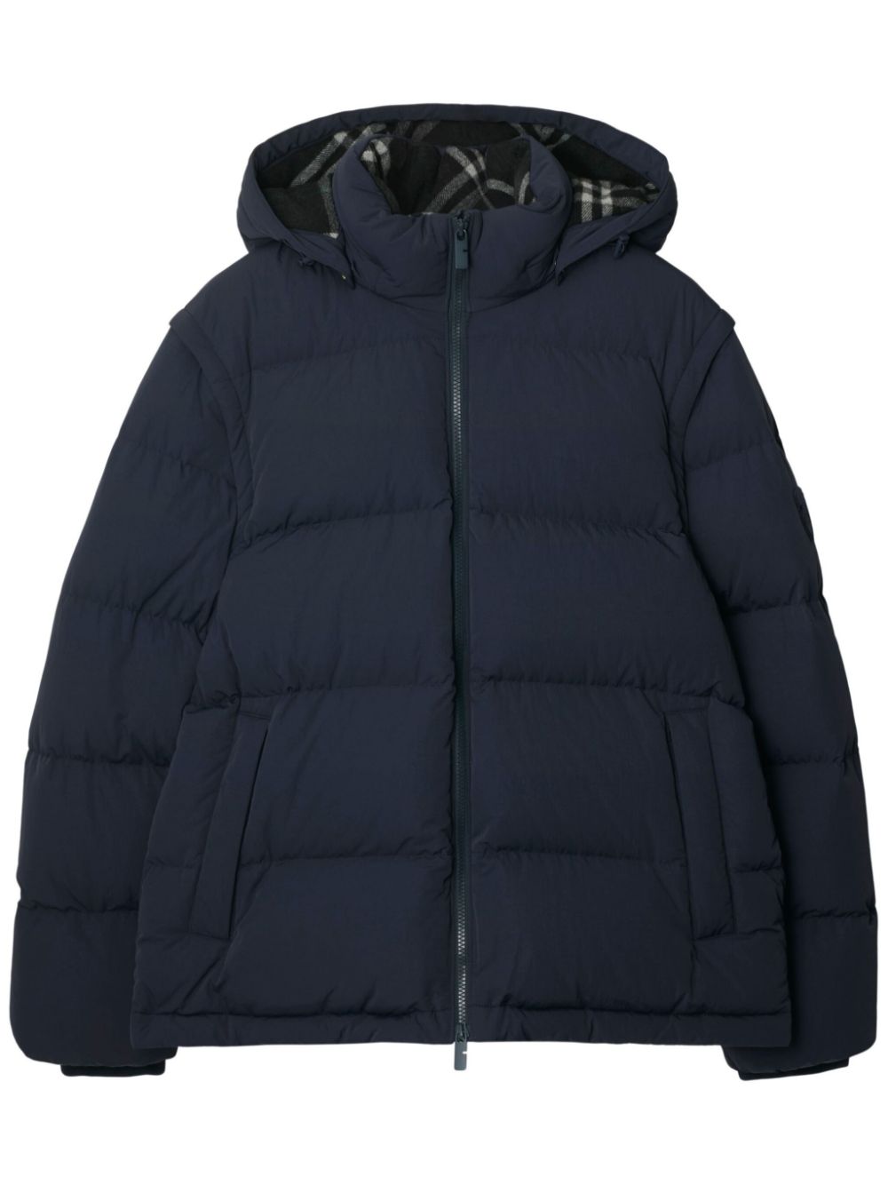 Detachable-sleeve puffer jacket - Blue