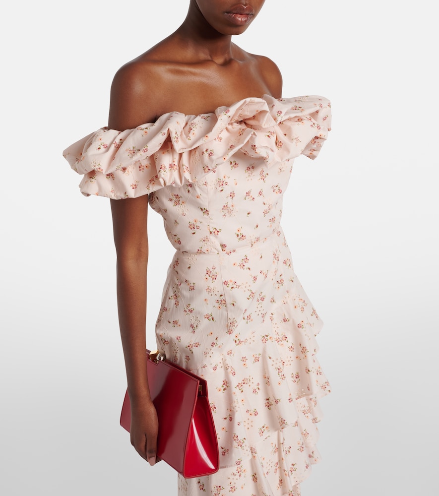 Dalia floral off-shoulder cotton top