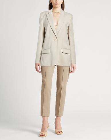 Woman Blazer Beige Size 6 Virgin Wool, Polyester, Viscose, Elastane