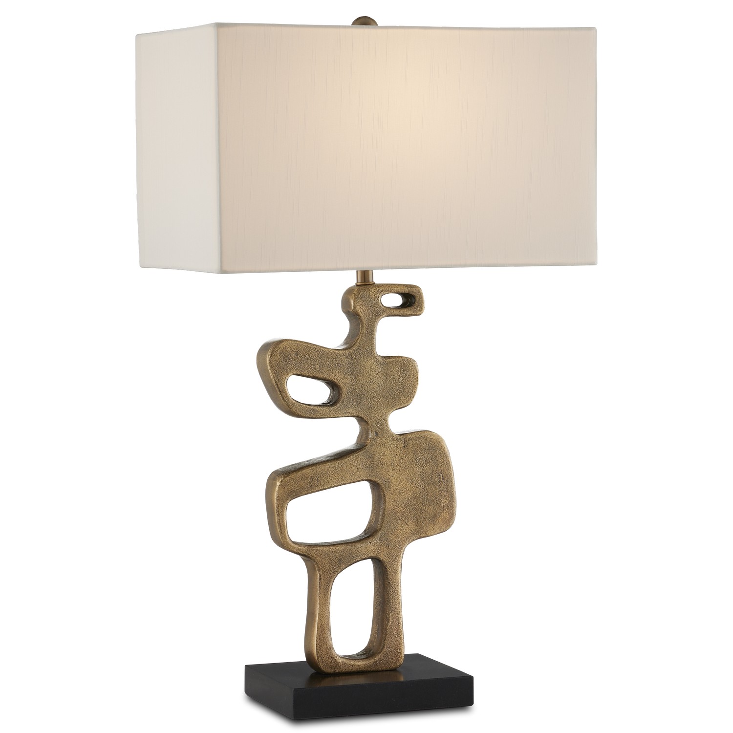 Antique Brass Black Table Lamp from the Mithra Collection