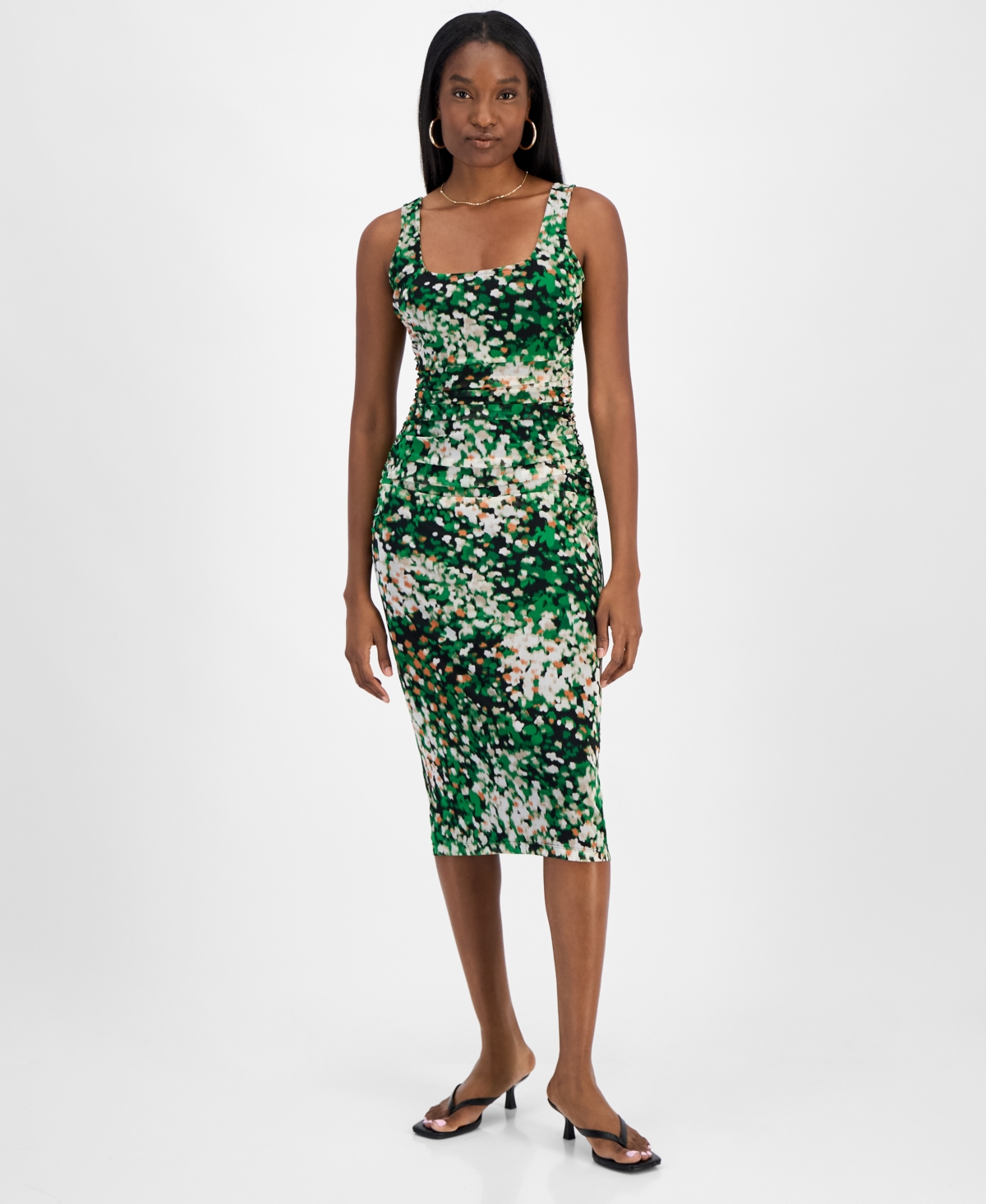 Women's Printed Mesh Sheath Dress, Exclusively at Macy's - Black Multi