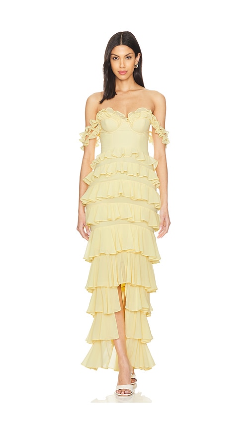 MAJORELLE ABENDKLEID AVALEE in Yellow. Größe XS. Also in