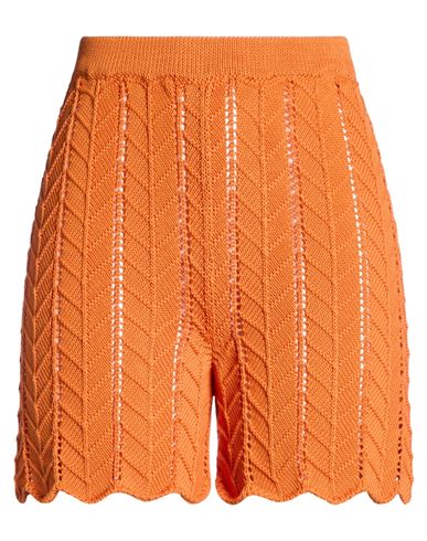 Woman Shorts & Bermuda Shorts Orange Size 8 Cotton
