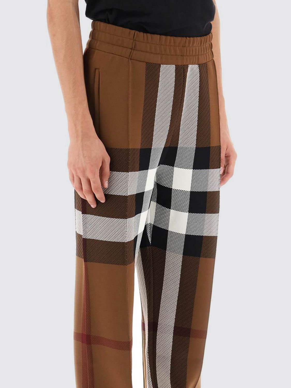 Check-print track pants - Brown