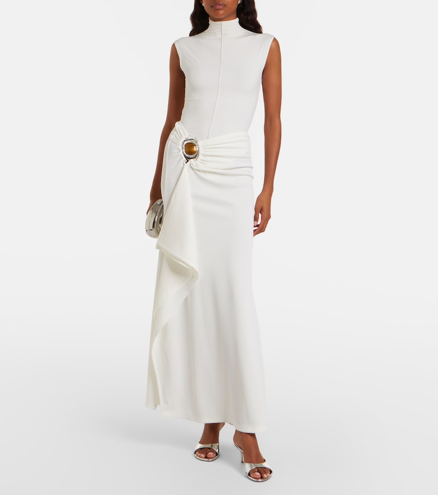 Occhio embellished jersey maxi skirt