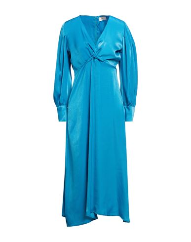 Woman Midi dress Azure Size L Polyester