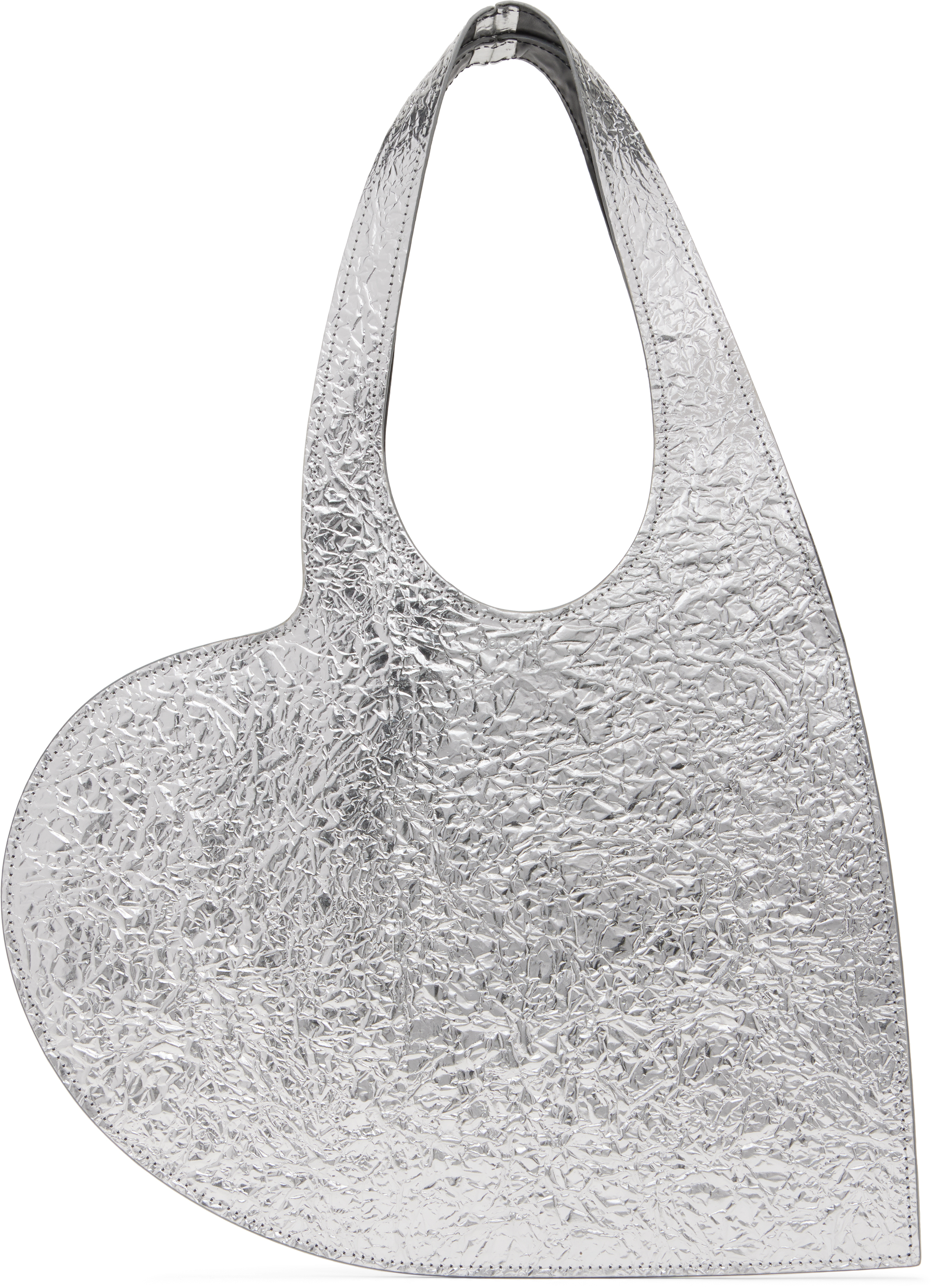 Coperni Silver Foil Mini Heart Tote