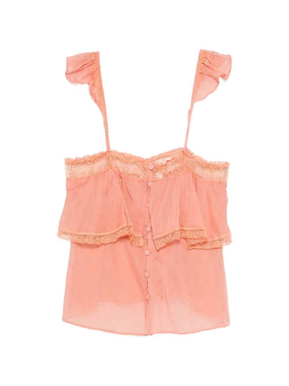 Forte Forte - tiered sleeveless top lace trim sheer