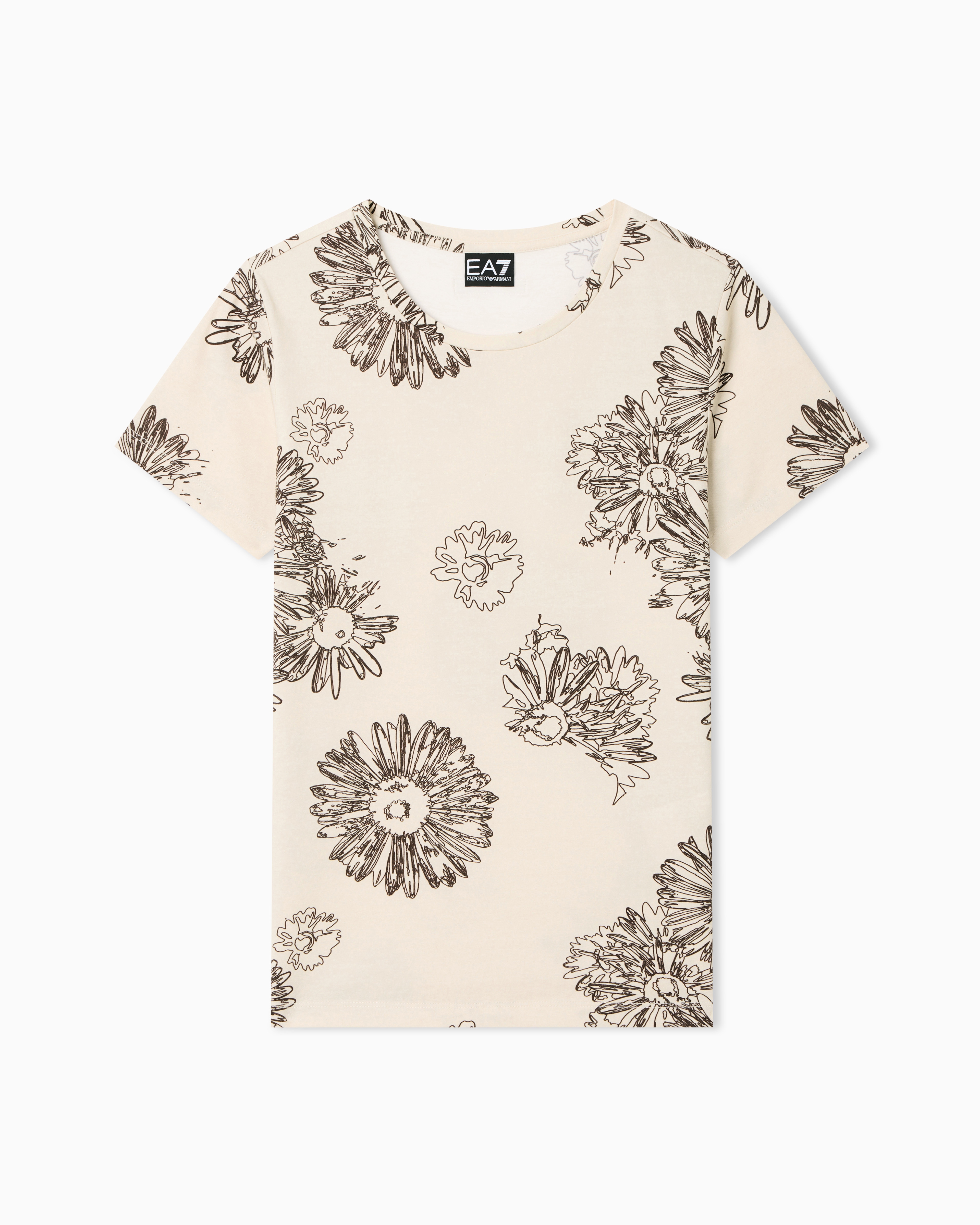 Graphic Series stretch jersey T-shirt with floral print