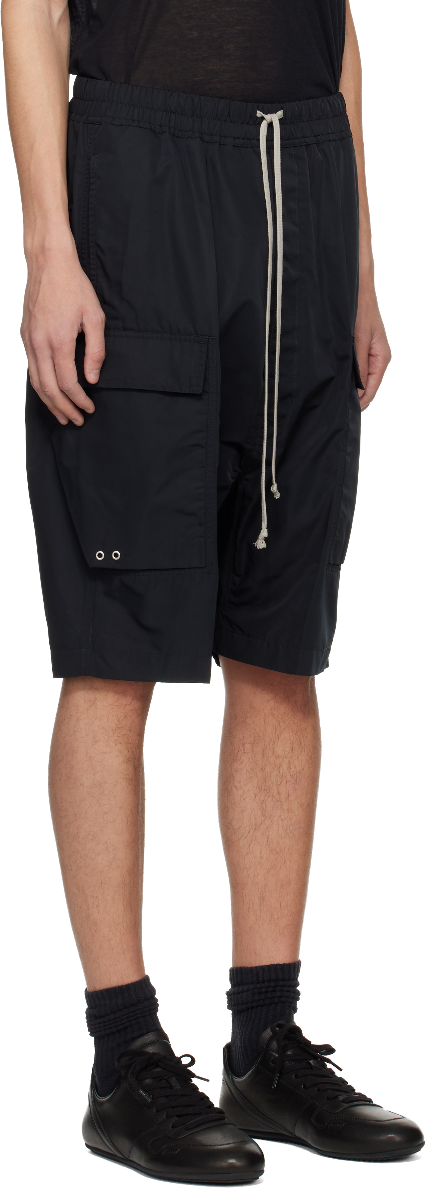 Black Temple Cargo Pods Shorts