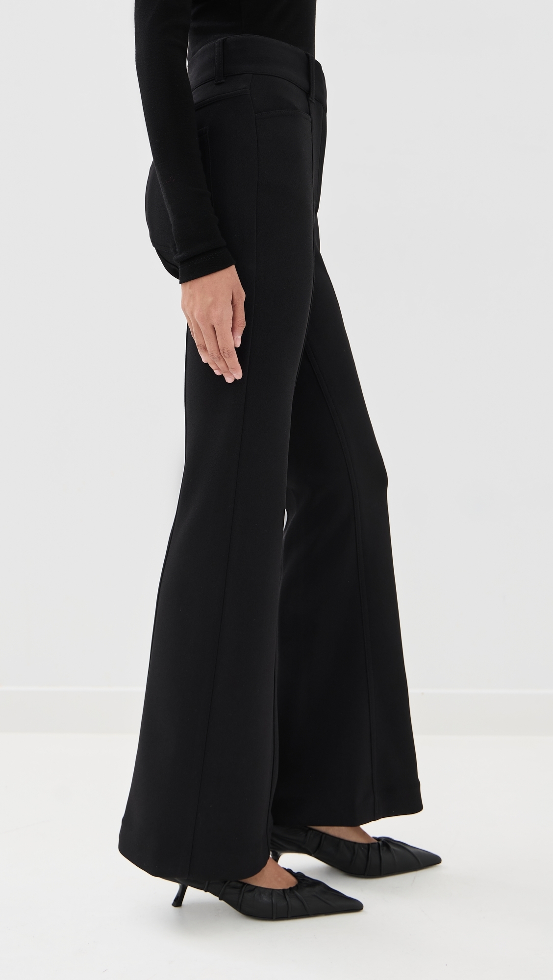 Kalea Pants in Compact Stretch Crepe Black