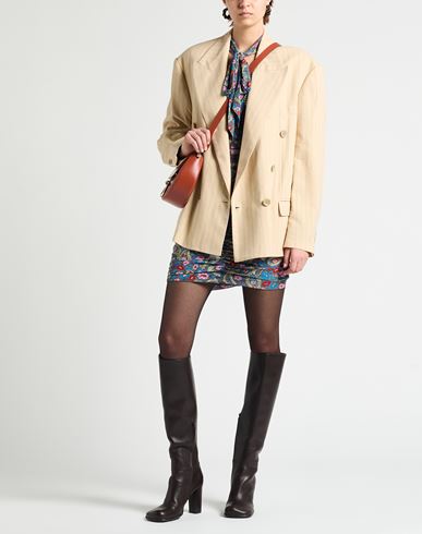 Woman Blazer Sand Size 2 Viscose, Cotton
