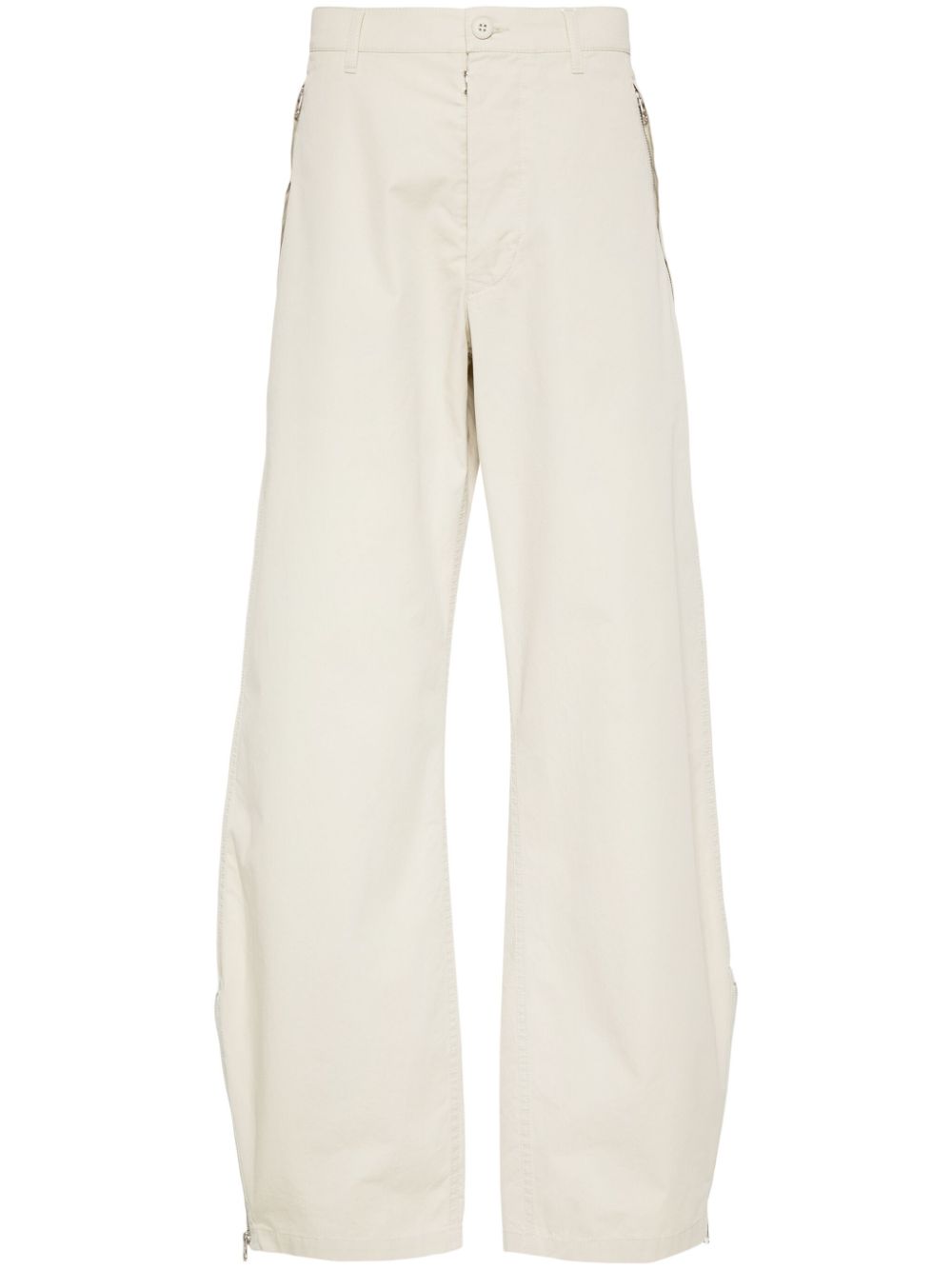 Cotton tapered trousers - Neutrals