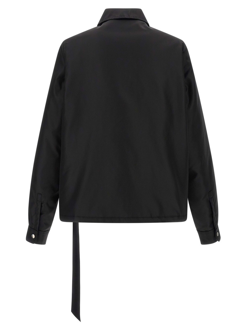 Black Zip-Front Shirt Jacket