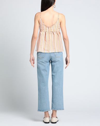 Woman Top Apricot Size S Cotton, Polyester