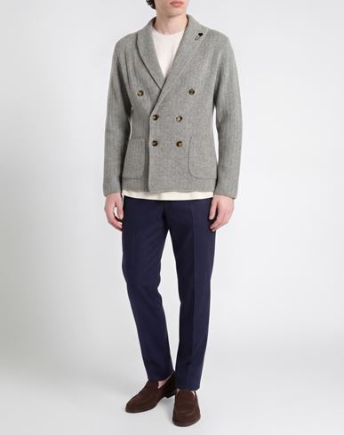 Man Blazer Light grey Size L Virgin Wool, Cashmere