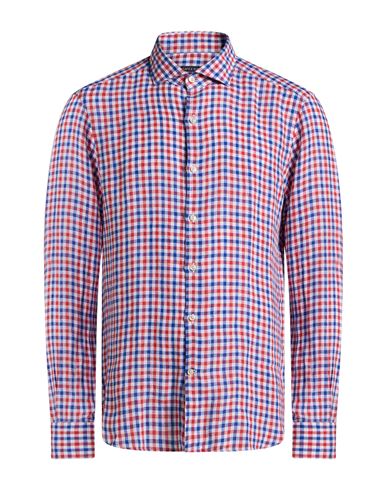 Man Shirt Red Size 15 Linen