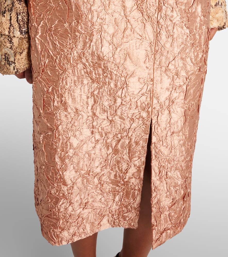 Lamé midi skirt