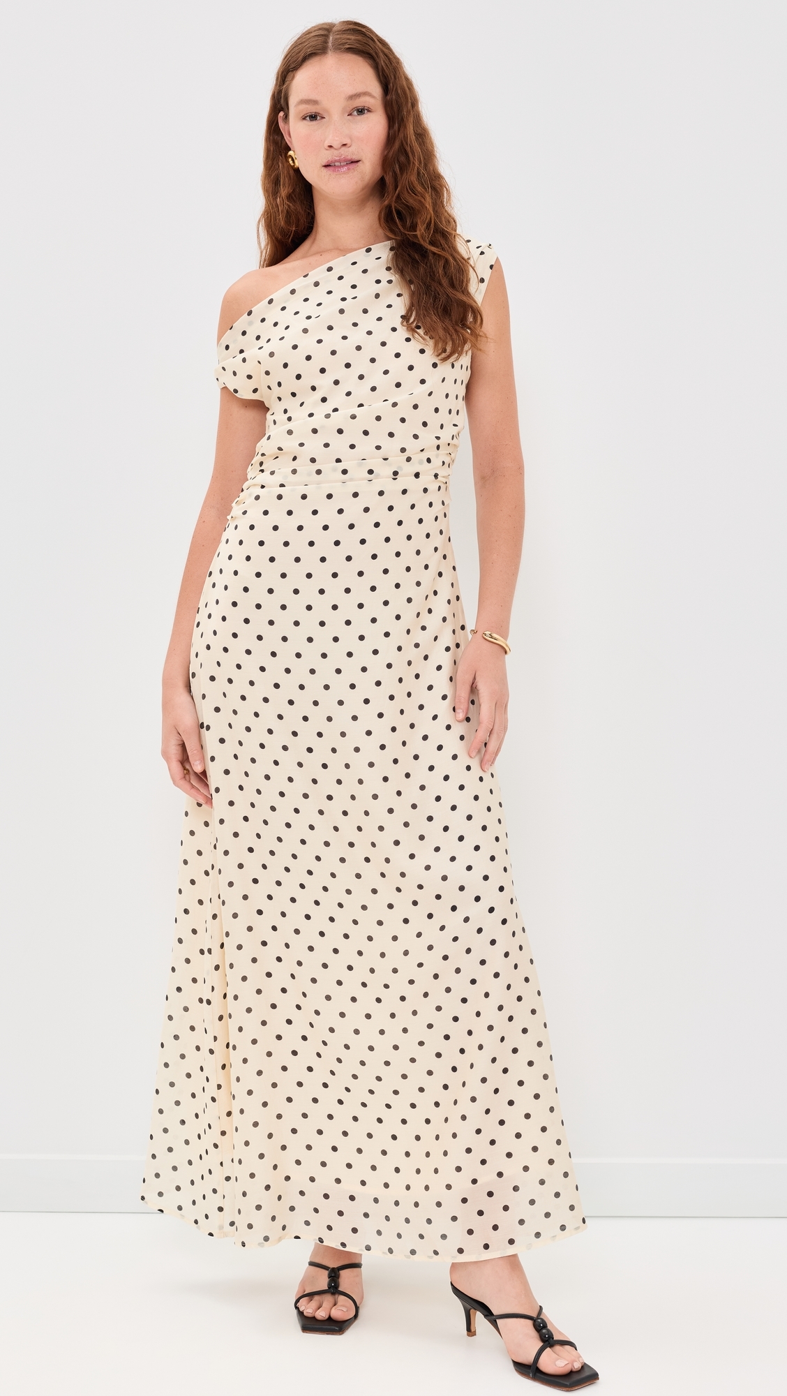 Yvonne Maxi Dress Polka Dot Cream