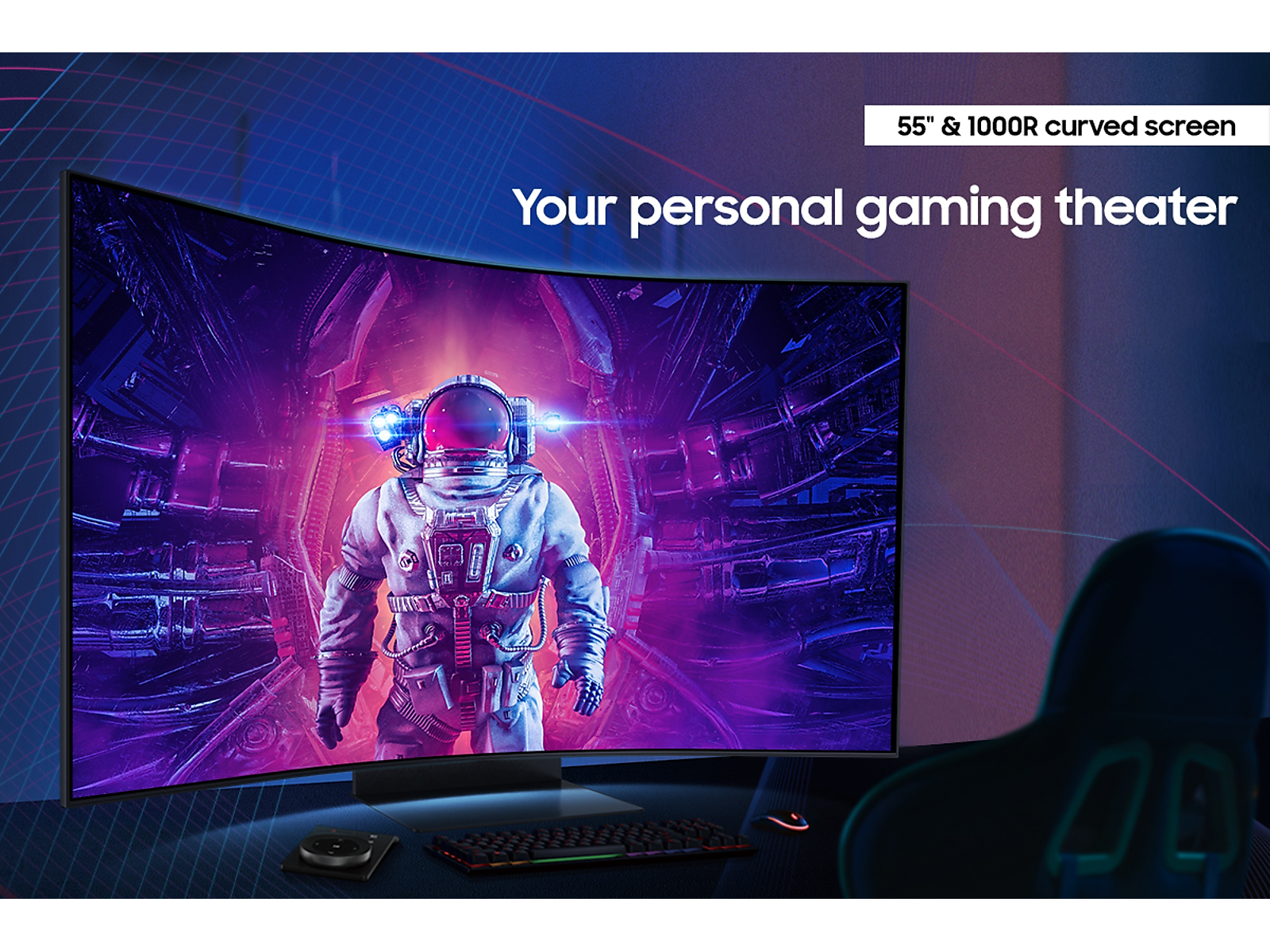 55" Monitor Odyssey Ark 2nd Gen. 4K UHD 165Hz 1ms in black (GtG) Quantum Mini-LED Curved Gaming Screen(LS55CG970NNXGO)