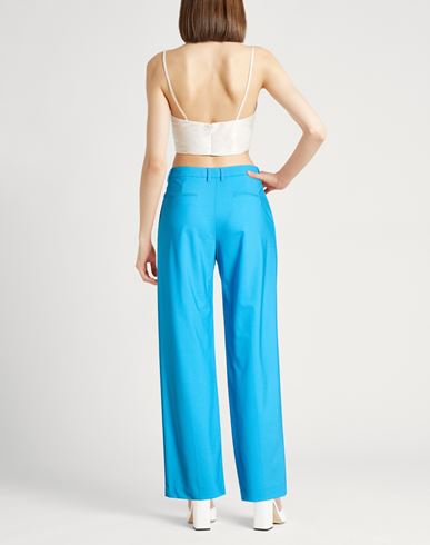 Woman Pants Azure Size 10 Virgin Wool, Elastane