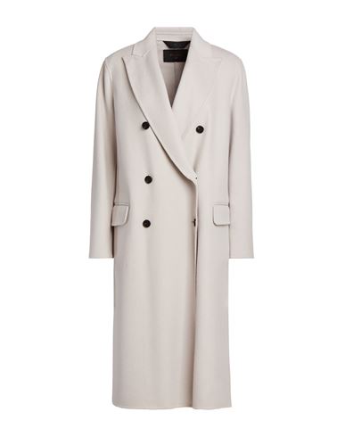 Paltò Fabbrica Woman Coat Light grey Size 10 Wool, Polyester, Viscose