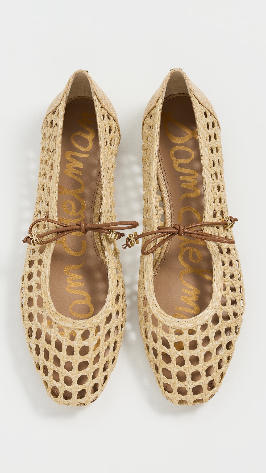 Sam Edelman Marcie Woven Mary Jane Flats Bleached Beechwood/Saddle