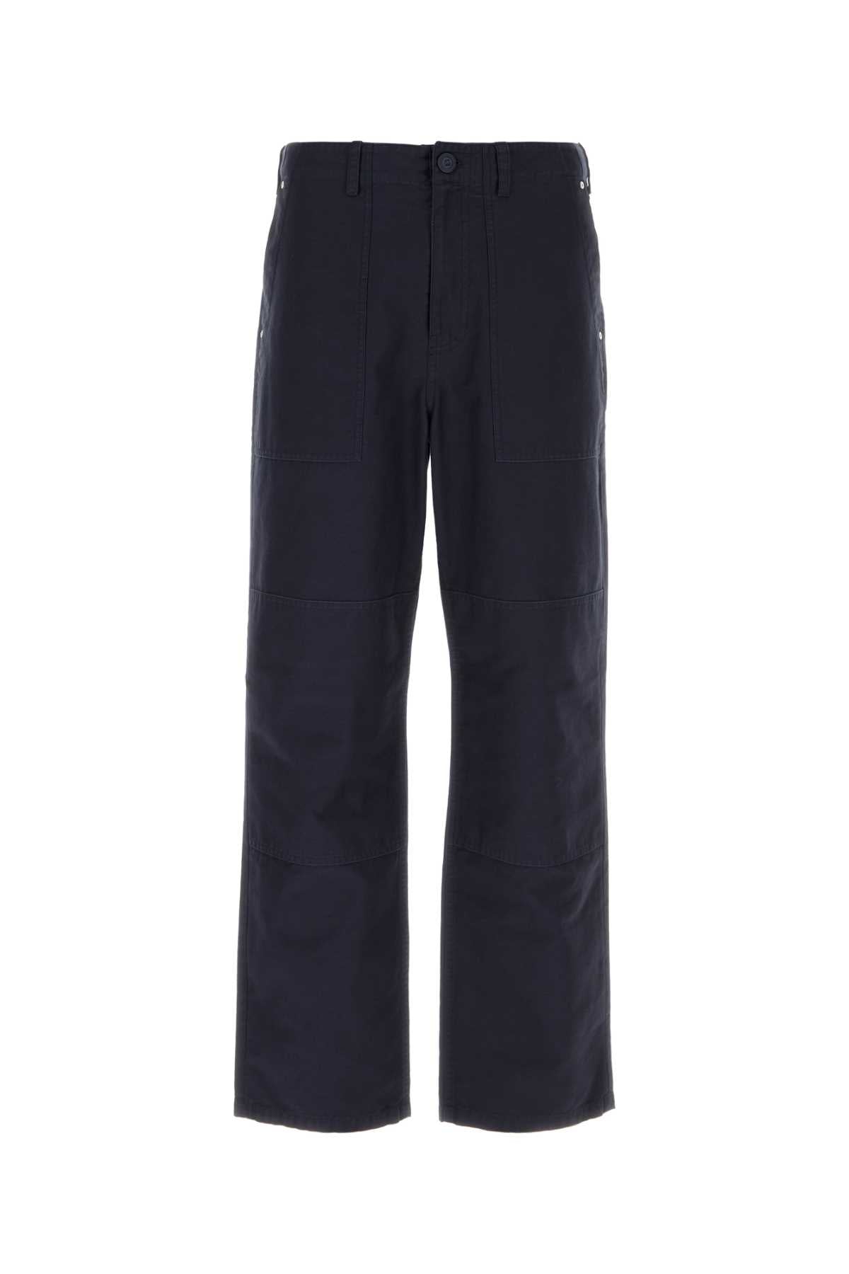 Paneled Cotton Trousers — Navy