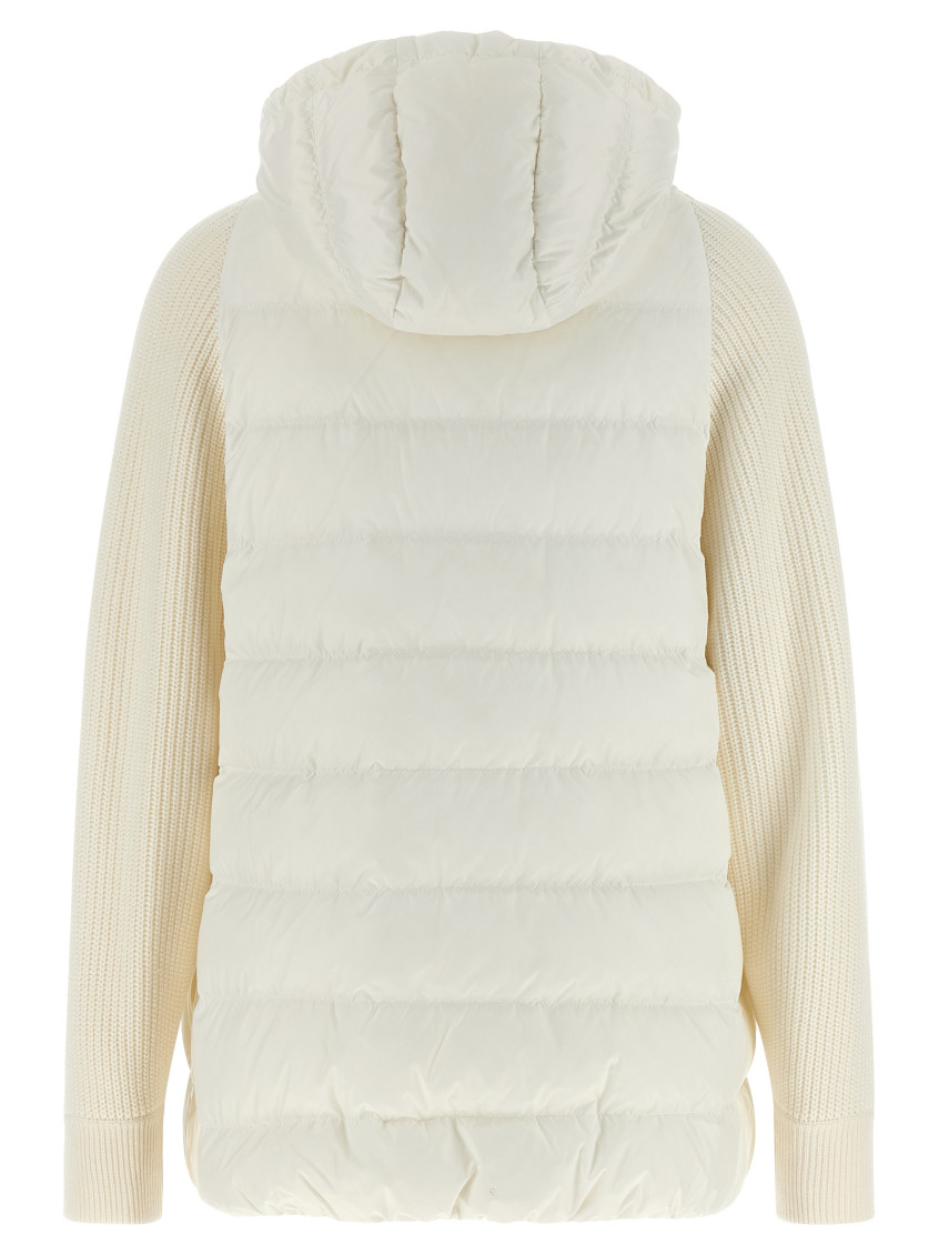 Brunello Cucinelli - hooded down jacket knit sleeve