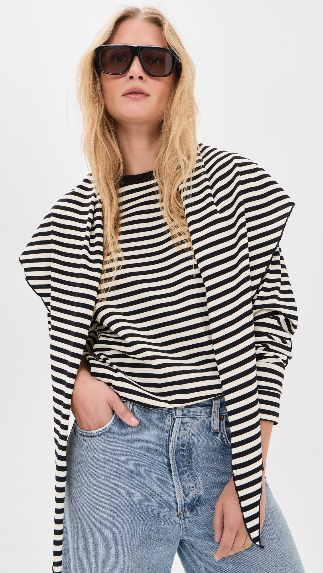 Olsen Long Sleeve Top Onyx Stripe