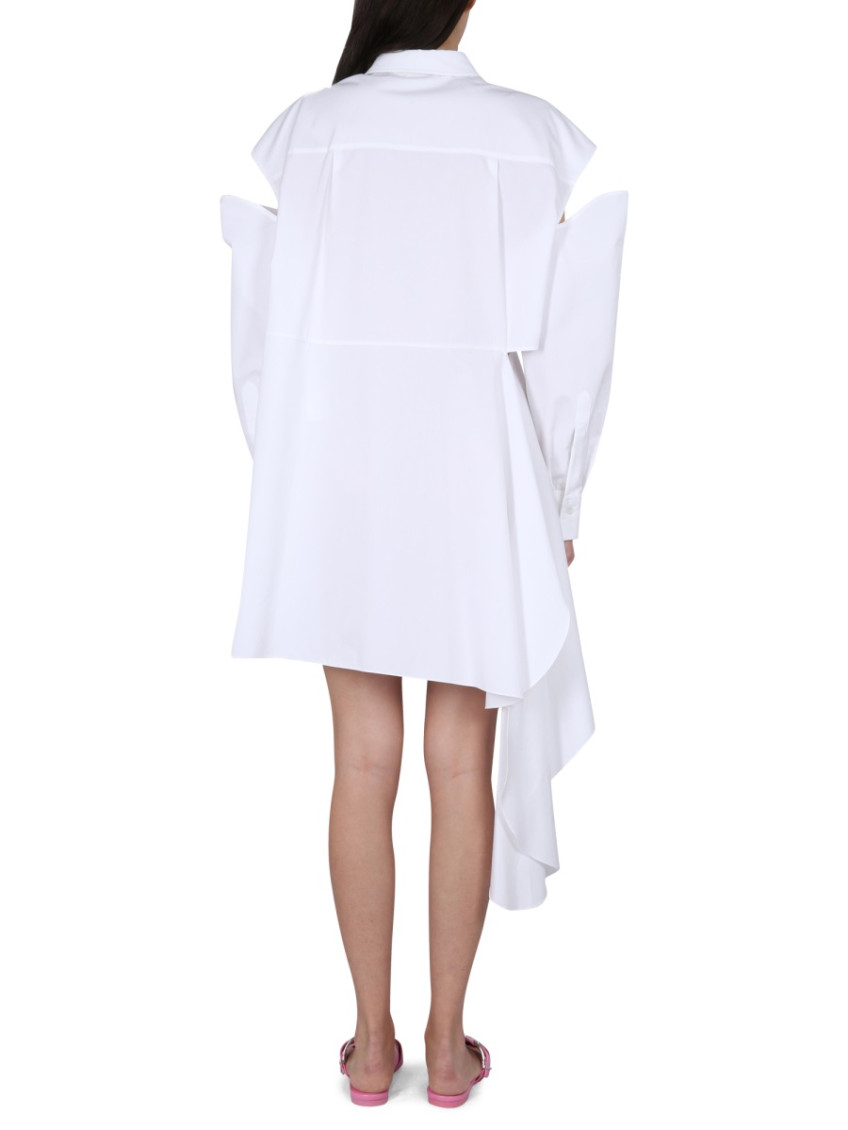 White Shirt Collar Mini Dress