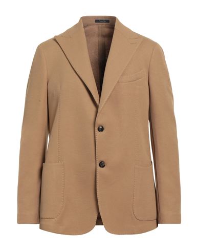 Man Blazer Camel Size 44 Polyester, Cotton, Elastane