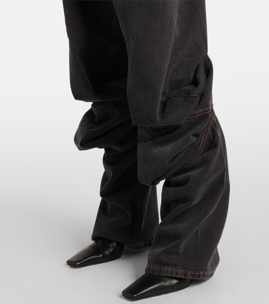Evergreen Draped Cuff wide-leg jeans
