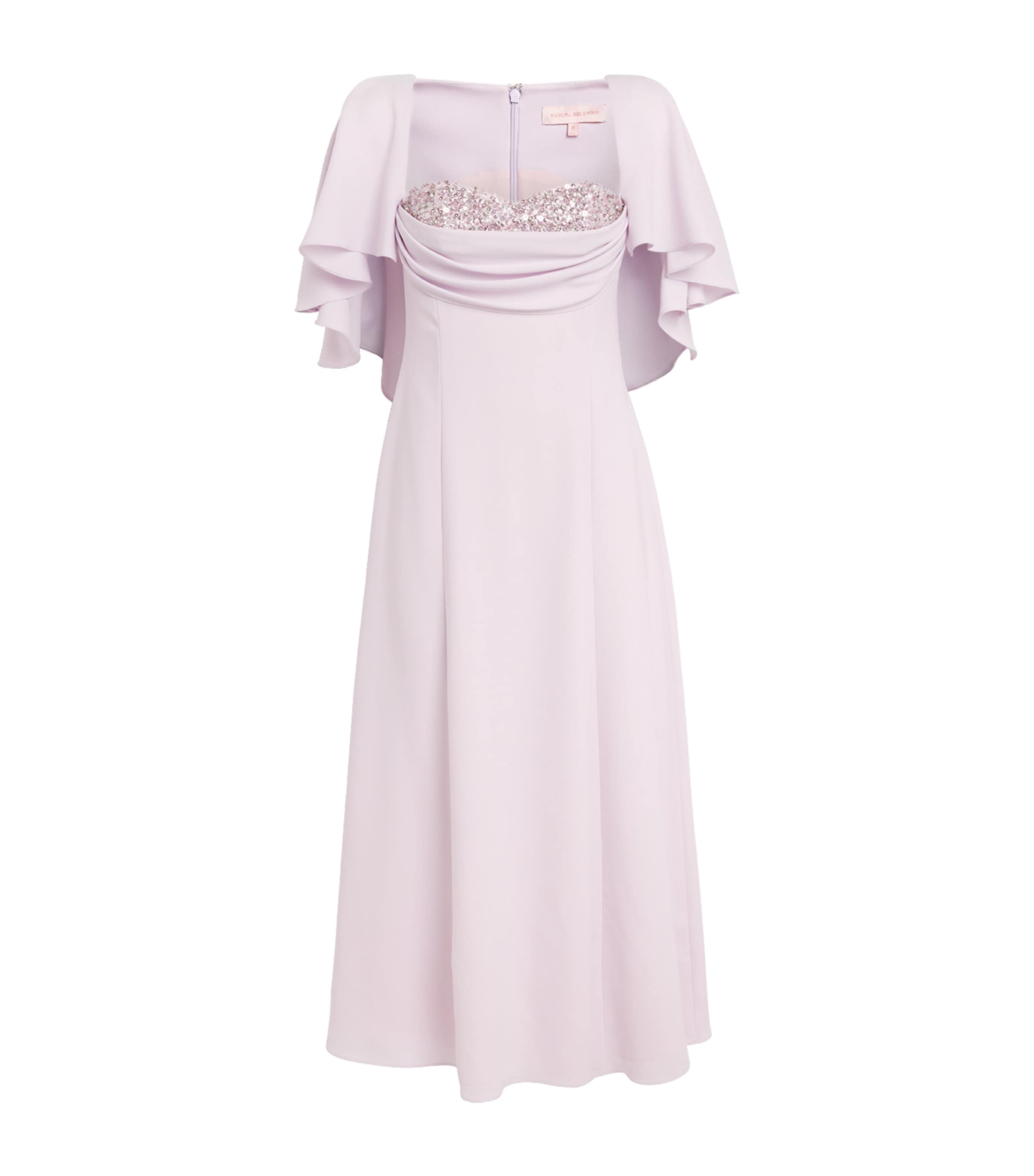 Crepe Embellished Birdie Midi Dress